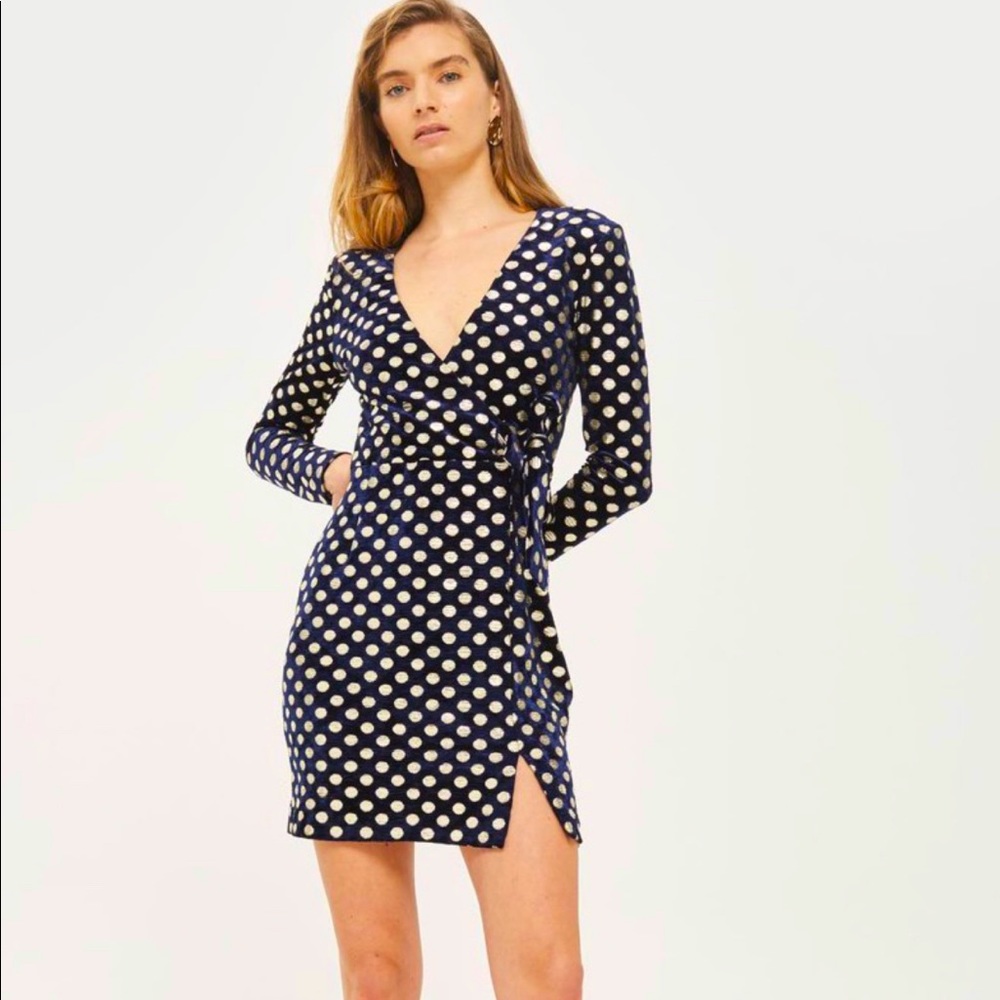 TOPSHOP Foil Wrap Dress